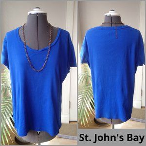 St. John's Bay Marine Blue Short Sleeved Tee